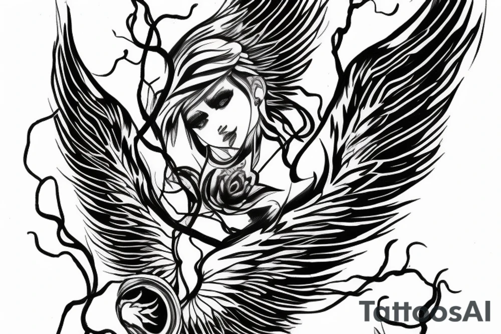 Lightning tattoo shape as wings tattoo idea