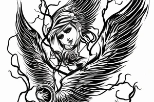 Lightning tattoo shape as wings tattoo idea