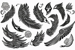 Lighting tattoo tenchil and shape around as a wing tattoo idea