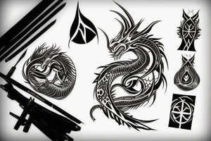 unir un tatuaje celda de dragon en el hombre con un tribal en la espalda tattoo idea