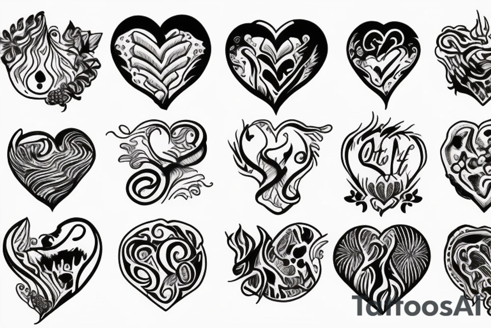 Heart in the fire tattoo idea
