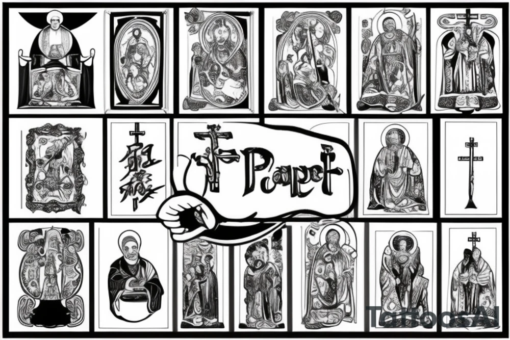 pope in church tattoo idea