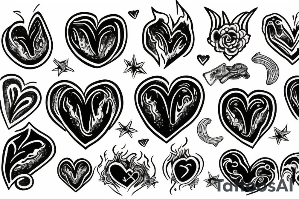 Real life heart in the fire tattoo idea