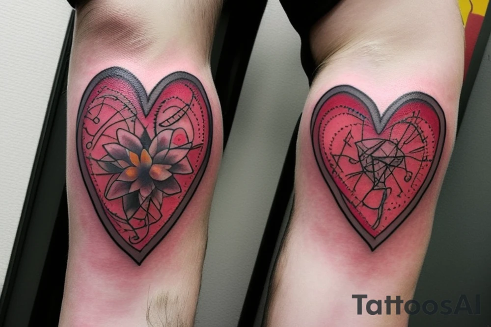 Real life heart in the fire tattoo idea