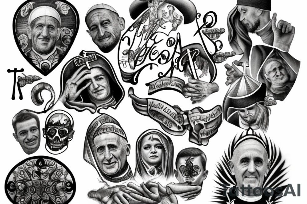pope in church tattoo idea