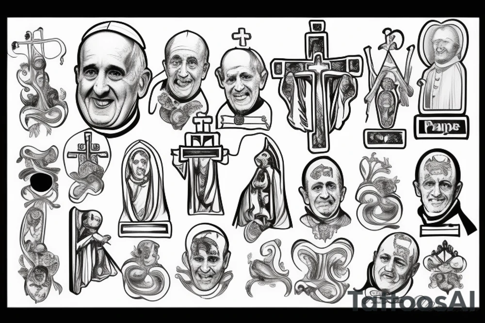 pope in church tattoo idea