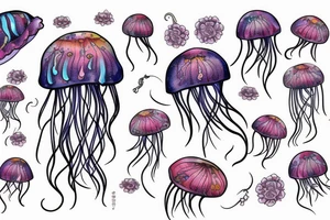 A jellyfish with flowers instead of tentacles tattoo idea