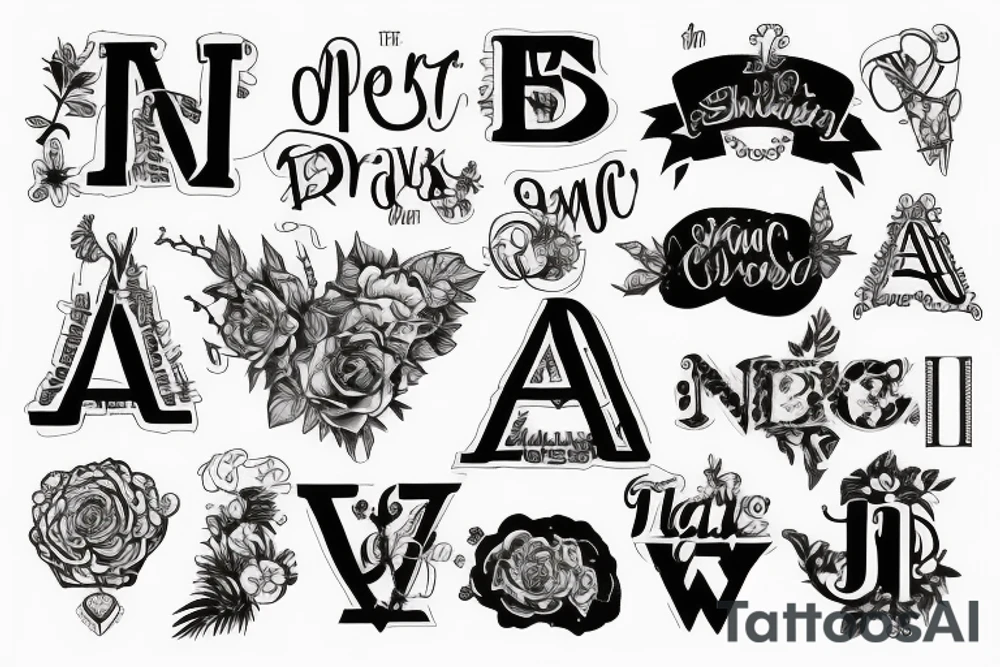 The letters MJT tattoo idea