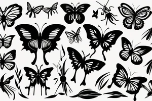 Black Silhouette butterfly tattoo idea