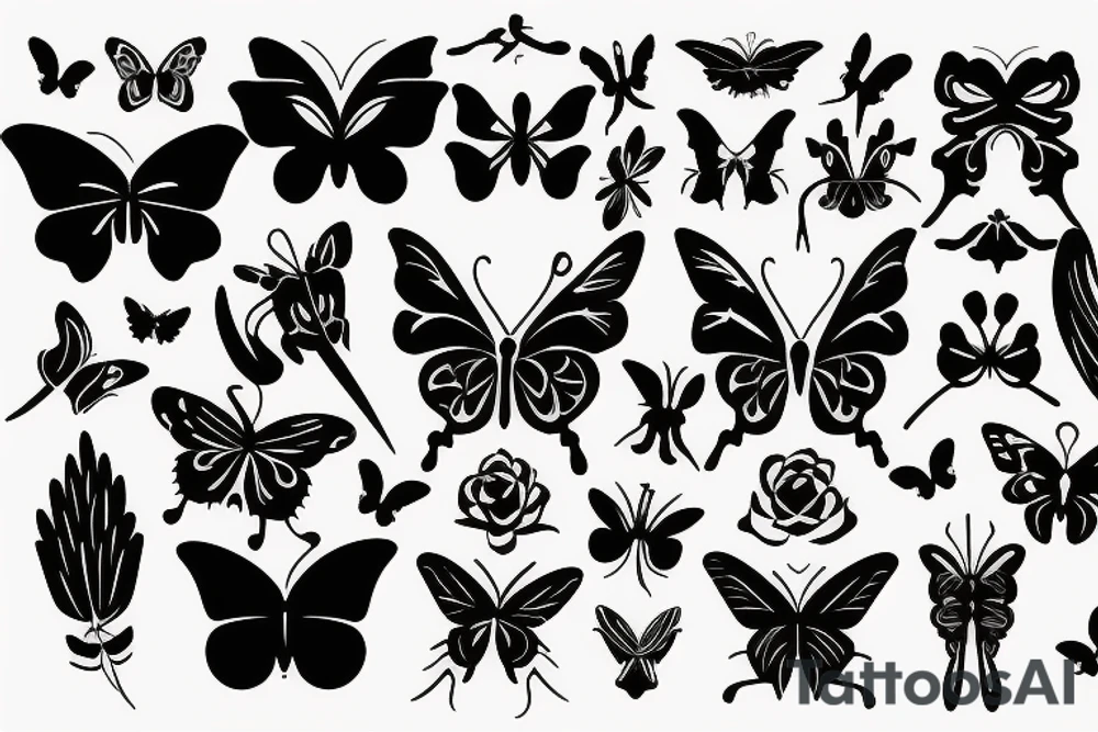 Black Silhouette butterfly tattoo idea
