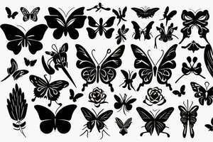 Black Silhouette butterfly tattoo idea