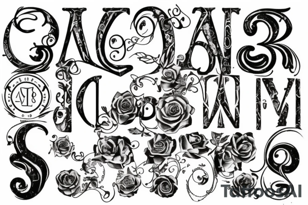 Three initials MJT tattoo idea