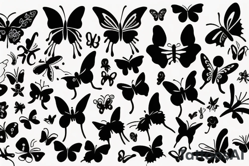 Black Silhouette butterfly tattoo idea