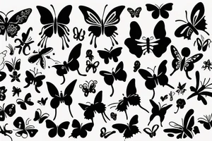 Black Silhouette butterfly tattoo idea
