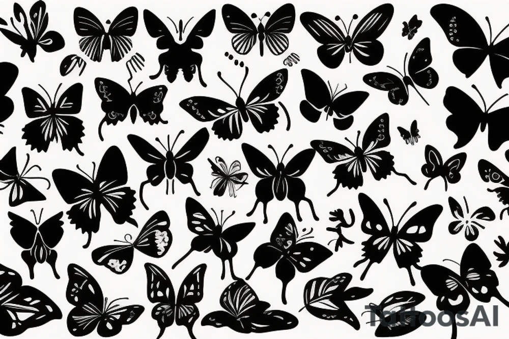Black Silhouette butterfly tattoo idea