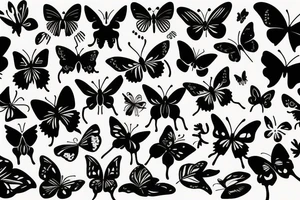 Black Silhouette butterfly tattoo idea