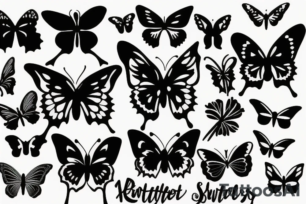 Black Silhouette butterfly tattoo idea