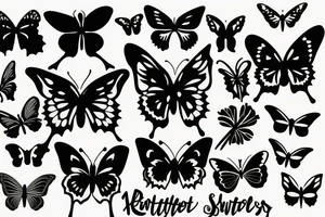 Black Silhouette butterfly tattoo idea