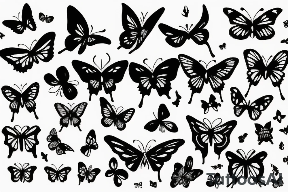 Black Silhouette butterfly tattoo idea