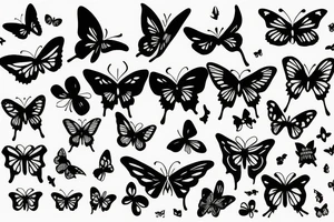 Black Silhouette butterfly tattoo idea