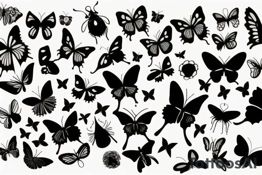 Black Silhouette butterfly tattoo idea