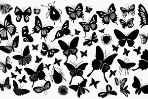 Black Silhouette butterfly tattoo idea
