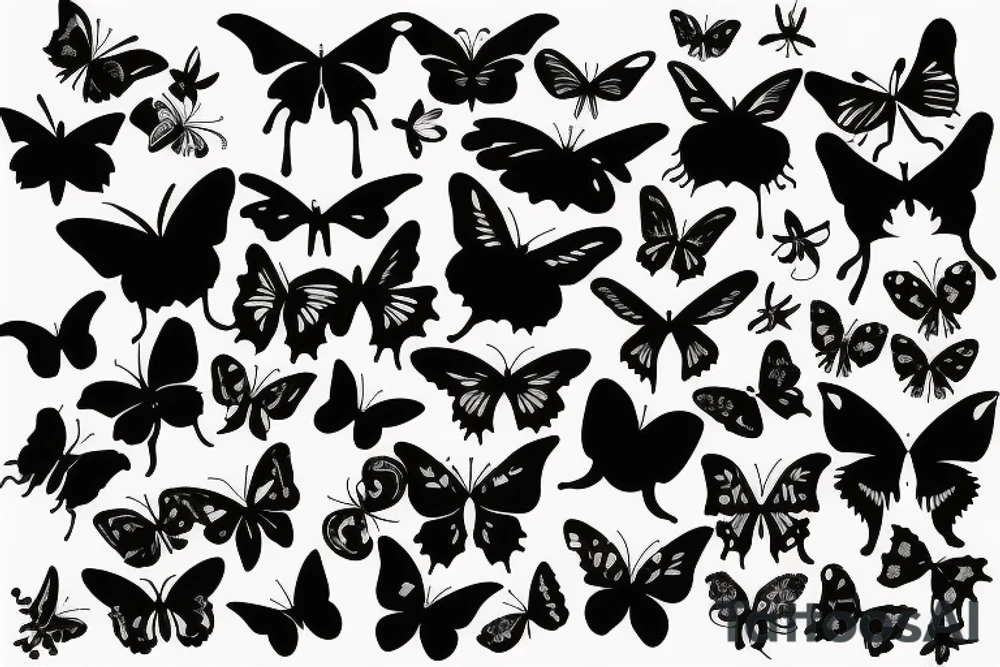 Black Silhouette butterfly tattoo idea