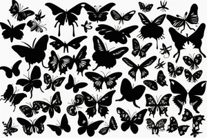 Black Silhouette butterfly tattoo idea