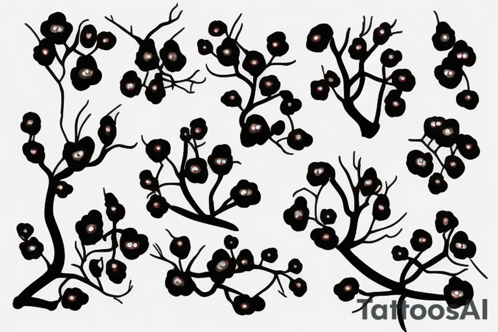 Cherry tree abstract tattoo idea