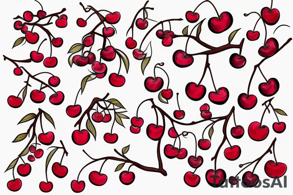 Cherry tree abstract tattoo idea