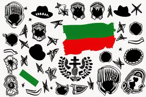 Mexican flag with cross tattoo idea