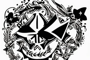 Mexican flag with cross tattoo idea
