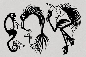 Flamingo smoking a cigarette tattoo idea