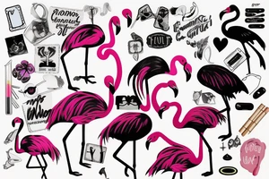 Flamingo smoking a cigarette tattoo idea