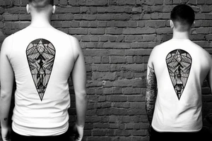 Kneeling father With arrows in his back Shielding his Children tattoo idea