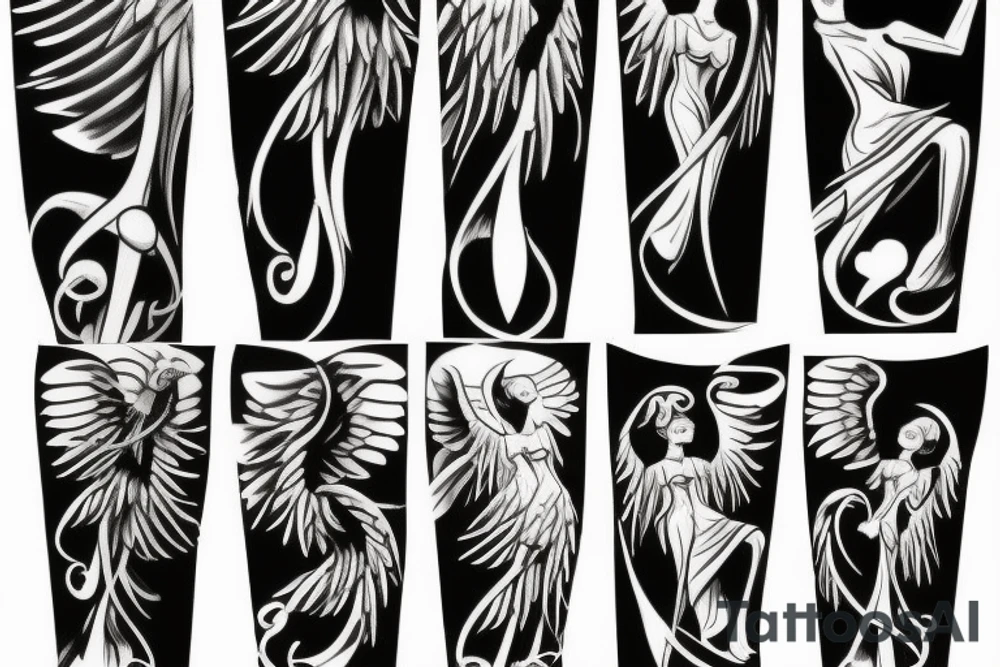 Angel with a trumpet tattoo idea