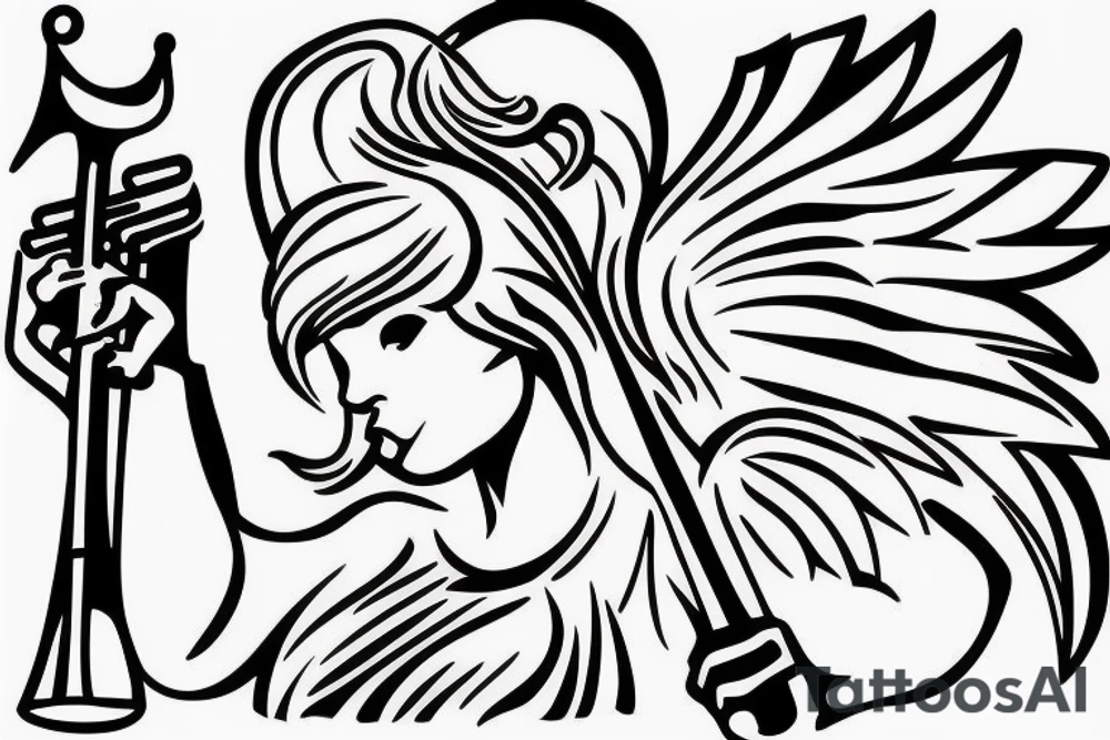 Angel with a trumpet tattoo idea