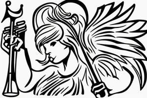 Angel with a trumpet tattoo idea