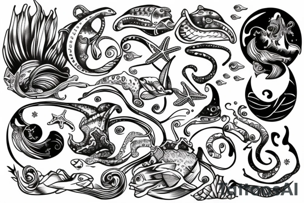 Ocean theme tattoo idea