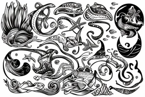 Ocean theme tattoo idea