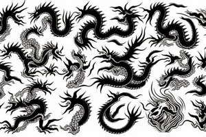 Traditional Japanese surai style with dragon tattoo idea