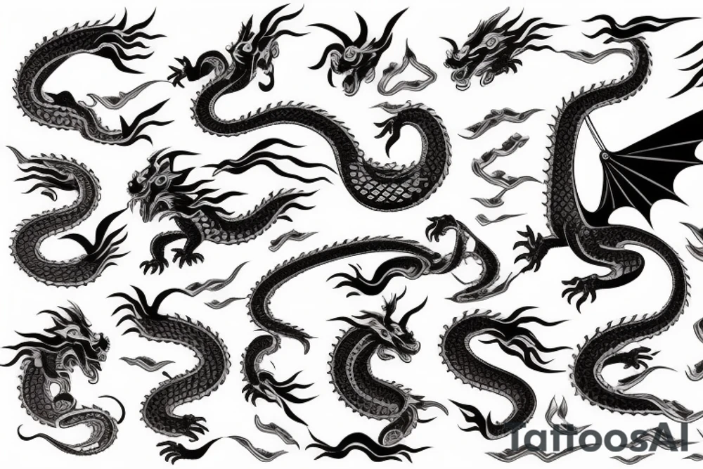 Traditional Japanese surai style with dragon tattoo idea