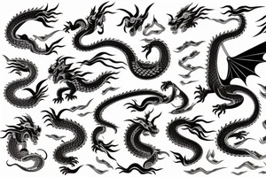 Traditional Japanese surai style with dragon tattoo idea