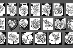 Roses, clock, kind of hearts card tattoo idea