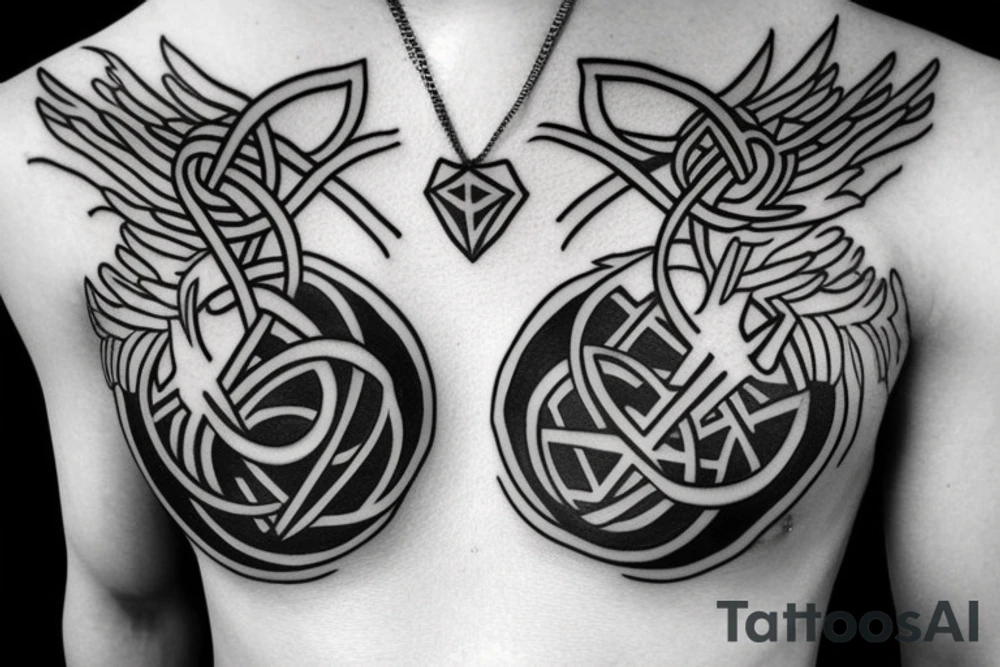 chest tatoo necklace, simple, stylistic, geometry, full metal alchemist tattoo idea