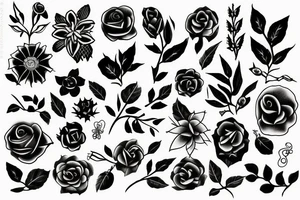 grunge y2k flower with thorns tattoo idea