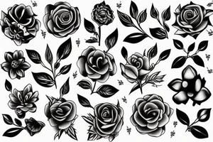 grunge y2k flower with thorns tattoo idea