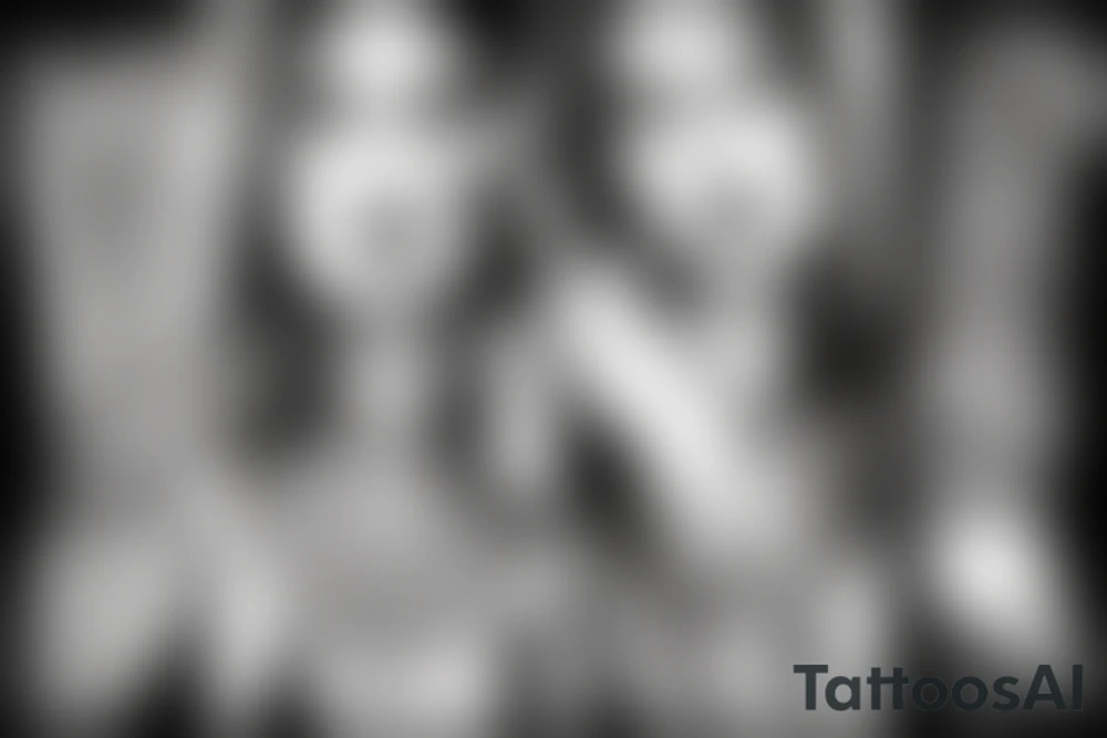 woman smoking a cigarette with tribal background tattoo idea