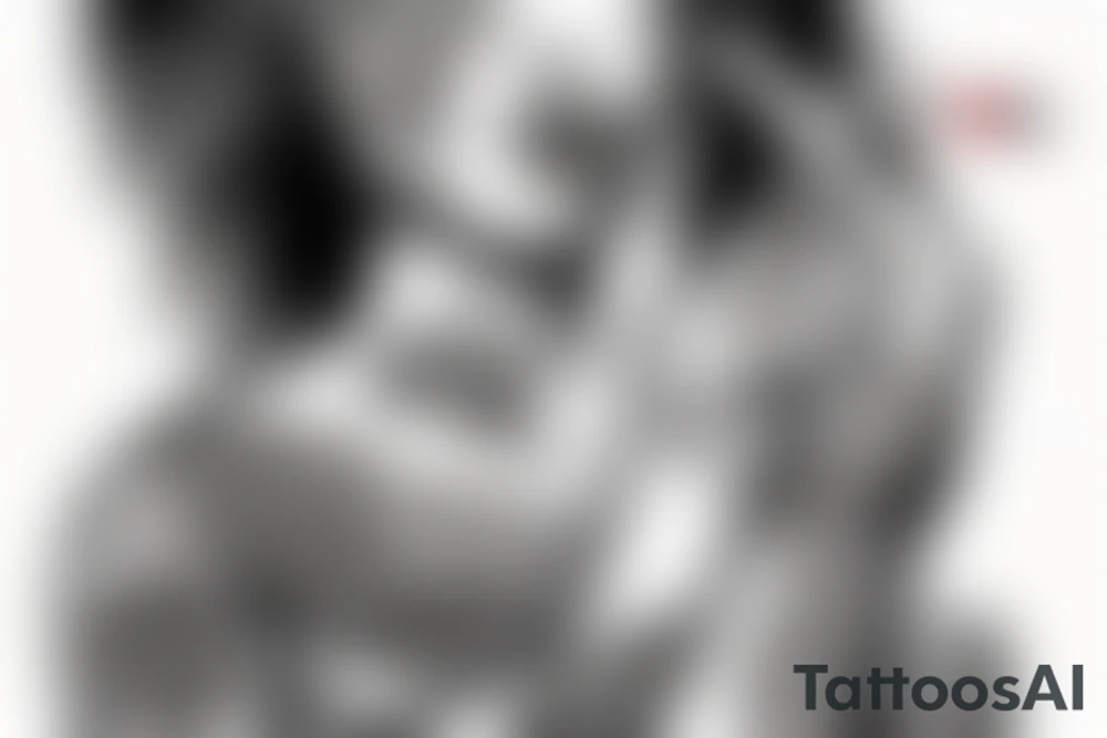 woman smoking a cigarette with tribal background tattoo idea