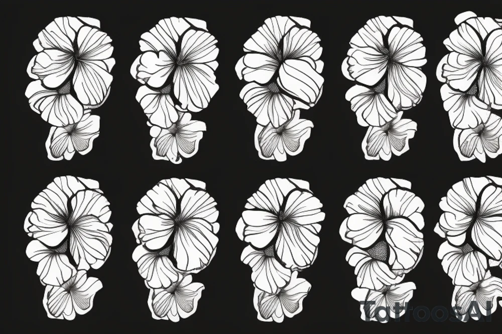 Wind and pansies flower tattoo idea